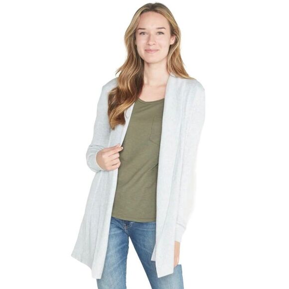Marine Layer Elle Cashmere Blend Open Front Cardigan Women's Size Small Gray - Picture 3 of 10